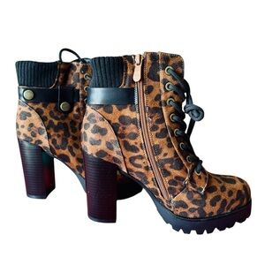 Leopard Print Ankle Boots